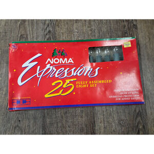 Vintage Noma Expressions 25 Assembled Light Set Christmas Lights New In Box